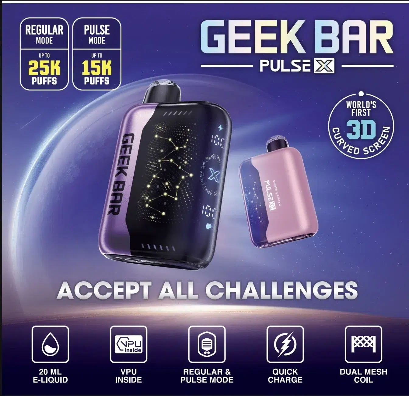 GEEK BAR Pulse X 25000 Puffs 一次性電子煙 拋棄式霧化棒 美歐爆款 3 GEEK BAR Pulse X 25000 Puffs 一次性電子煙 拋棄式霧化棒 美歐爆款:圖片 3