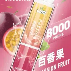 Limi 8000 Puffs 拋棄式電子煙 底部七彩發光一次性煙桿 711到付 33 limi 8000 puffs拋棄式電子煙百香果