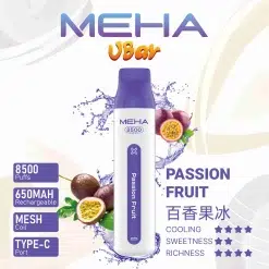 魅嗨小白條 MEHA VBar 8500口拋棄式電子煙 台灣現貨 37 meha8500 百香果