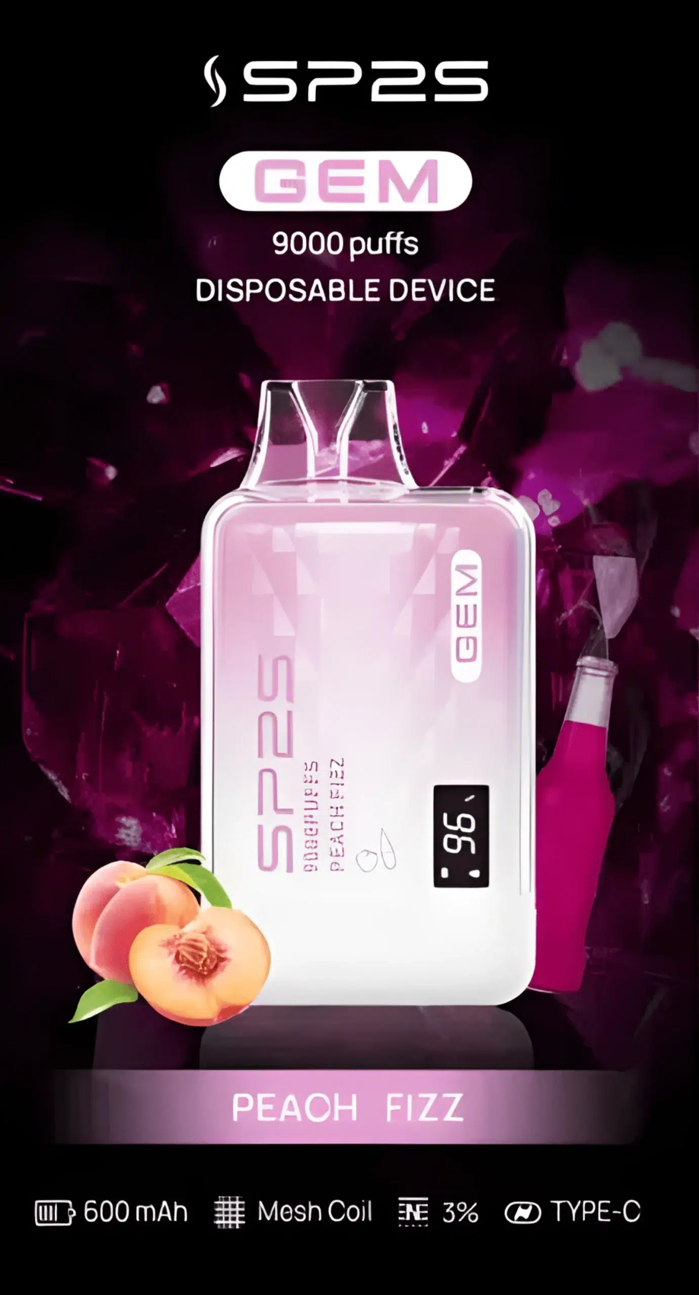 全新上市 SP2S GEM 9000 PUFFS拋棄式電子煙 思博睿一次性煙桿 現貨 4 全新上市 SP2S GEM 9000 PUFFS拋棄式電子煙 思博睿一次性煙桿 現貨:圖片 4